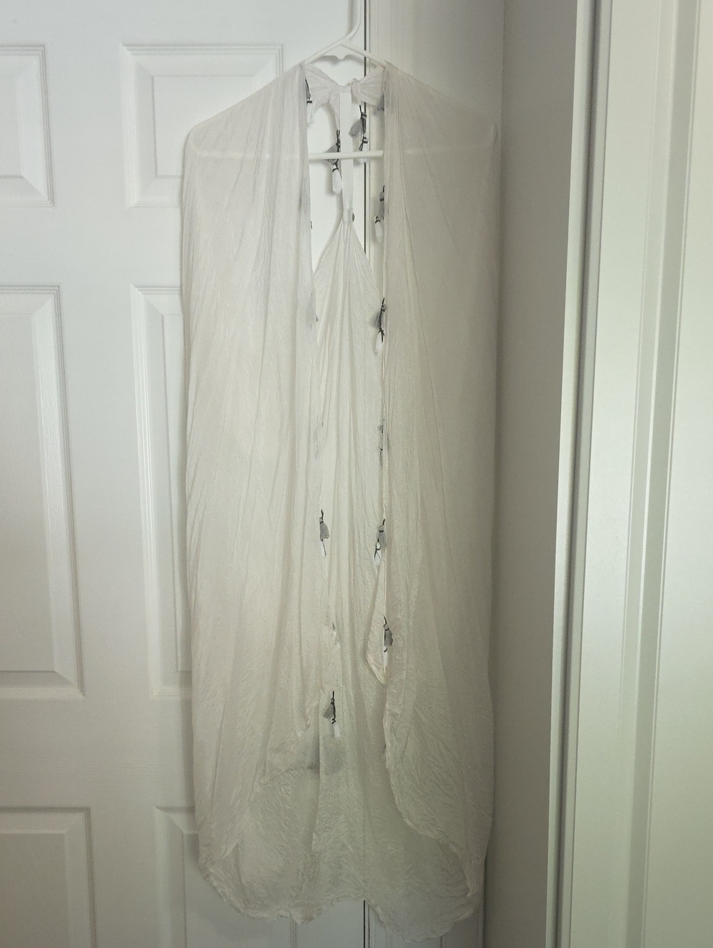 White Sheer Beach Coverup - Lightweight Maxi Swim Wrap